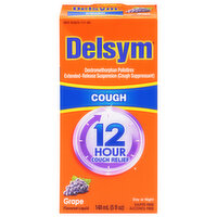 Delsym Cough Relief, 12 Hr, Day or Night, Grape Flavored - 5 Fluid ounce 