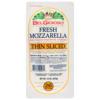 BelGioioso Cheese, Fresh Mozzarella, Thin Sliced - 26 Each 