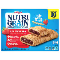 Nutri Grain Breakfast Bars, Soft Baked, Strawberry, Value Pack - 16 Each 