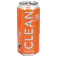 Clean Cause Yerba Mate Beverage, Sparkling, Peach