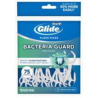 Oral-B Floss Picks, Bacteria Guard, Mint Flavor - 75 Each