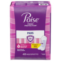 Poise Pads, Maximum, Regular Length - 48 Each 