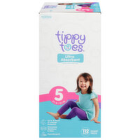 Tippy Toes Diapers, Ultra Absorbent, Size 5 (27+ lb), Giant Pack