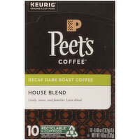 Peet's Coffee House Blend Decaf Dark Roast Coffee K-Cup Pods - 4.6 Ounce 
