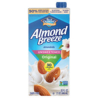 Almond Breeze Almondmilk, Unsweetened, Original - 32 Fluid ounce 