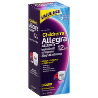 Allegra Allergy, Liquid, Berry Flavor, Children's, Value Size - 8 Fluid ounce 