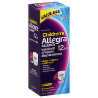 Allegra Allergy, Children's, Non-Drowsy, 12 Hr, Berry Flavor, Liquid, Value Size - 8 Ounce