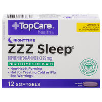 TopCare ZZZ Sleep, Nighttime, 25 mg, Softgels