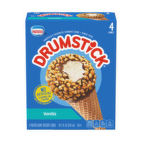 Drumstick Frozen Dairy Dessert Cones, Vanilla, 4 Pack