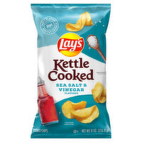 Lay's Potato Chips, Sea Salt & Vinegar Flavored, Kettle Cooked - 8 Ounce 