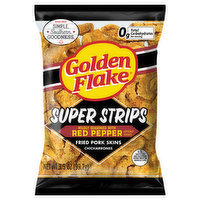 Golden Flake Chicharrones, Super Strips, Red Pepper - 3.5 Ounce 