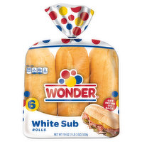 Wonder Rolls, White Subs - 6 Each 