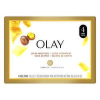 Olay Bar Soap, Ultra Moisture Shea Butter, 4 Pack