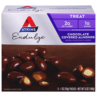 Atkins Almonds, Chocolate Covered, Treat - 5 Each 