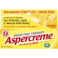 Aspercreme Pain Relieving Creme, Maximum Strength, Odor Free