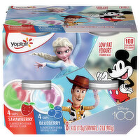 Yoplait Yogurt, Low Fat, Blueberry/Strawberry, Disney 100 - 8 Each 