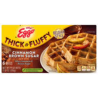 Eggo Waffles, Cinnamon Brown Sugar, Belgian Style, Thick & Fluffy - 6 Each 