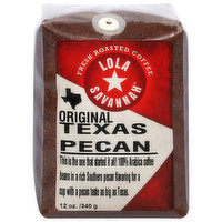 Lola Savannah Coffee, Ground, Fresh Roasted, Original Texas Pecan - 12 Ounce 