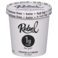 Rebel Ice Cream, Cookies & Cream - 1 Pint 