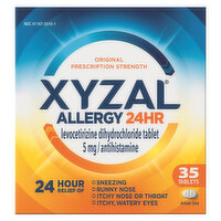 Xyzal Allergy, 24hr, Original Prescription Strength, 5 mg, Tablets - 35 Each 