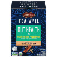 Celestial Seasonings Herbal Tea, Caffeine Free, Organic, Gut Health, Cinnamon Oat, Tea Bags
