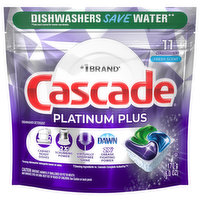 Cascade Dishwasher Detergent, Fresh Scent, ActionPacs - 11 Each