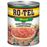 Ro-Tel Tomatoes & Green Chilies, Diced, Mild - 28 Ounce 