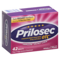 Prilosec OTC Acid Reducer, 20 mg, Tablets, Wildberry Flavor - 42 Each