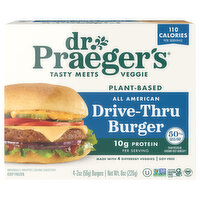 Dr. Praeger's Burger, Drive-Thru, All American - 4 Each 