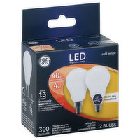 Ge Light Bulbs, LED, Soft White, 4 Watts - 2 Each 