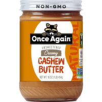 Once Again Cashew Butter, Creamy, Unsweetened, Natural - 16 Ounce 