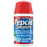 Pepcid Acid Reducer + Antacid, Dual Action, Chewable Tablets, Cool Mint Flavor - 50 Each 
