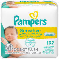 Pampers Wipes, Sensitive - 192 Each 