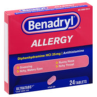 Benadryl Allergy Relief, Tablets - 24 Each 
