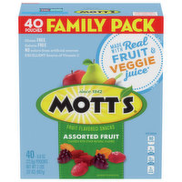 Mott's Fruit Flavored Snacks, Assorted Fruit, Family Pack - 40 Each 