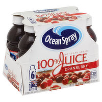 Ocean Spray 100% Juice, Cranberry - 6 Each