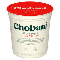 Chobani Yogurt, Greek, Whole Milk Plain