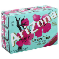 AriZona Green Tea, Ginseng and Honey, 12 Pack - 12 Each 