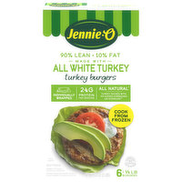 Jennie-O Turkey Burgers, All White Turkey - 6 Each 