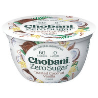 Chobani Yogurt-Cultured, Toasted Coconut Vanilla, Zero Sugar - 5.3 Ounce 