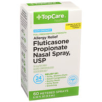 TopCare Full Prescription Strength Allergy Relief Non-Drowsy Fluticasone Propionate (Glucocorticoid) Usp 50 Mcg Allergy Symptom Reliever Nasal Spray - 0.34 Fluid ounce 
