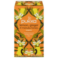 Pukka Herbal Tea, Organic, Lemon, Ginger & Manuka Honey, Sachets - 20 Each 