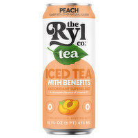 The Ryl Co. Tea, Zero Sugar, Peach - 16 Fluid ounce 