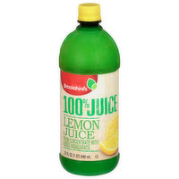 Brookshire's 100% Juice, Lemon - 32 Fluid ounce 