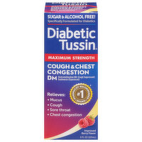 Diabetic Tussin Cough & Chest Congestion, Maximum Strength, Berry Flavor - 8 Fluid ounce 