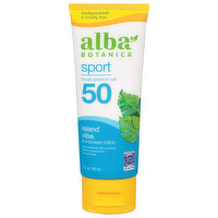 Alba Botanica Sunscreen Lotion, Island Vibe, Sport, Broad Spectrum SPF 50 - 3 Fluid ounce