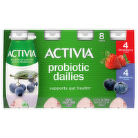 Activia Yogurt Drink, Lowfat, Strawberry, Blueberry, 8 Pack - 8 Each 