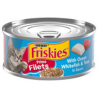 Friskies Wet Cat Food, Prime Filets With Ocean Whitefish & Tuna in Sauce