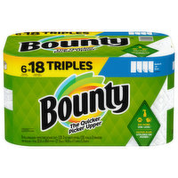 Bounty Paper Towel, 2-Ply, Triple Rolls - 6 Each