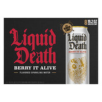 Liquid Death Sparkling Water, Berry It Alive Flavored, King Size Cans - 8 Each 